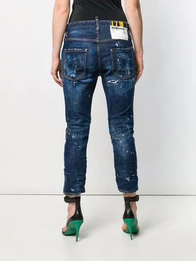 DSQUARED2 COOL GIRL CROPPED JEANS - 蓝色