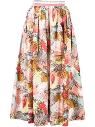 Shop Missoni Printed Pleated Skirt In Multicolour