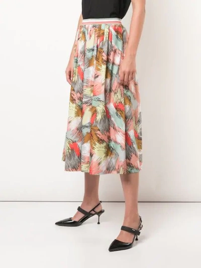 Shop Missoni Printed Pleated Skirt In Multicolour