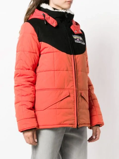 Shop Golden Goose Hooded Padded Jacket In Red