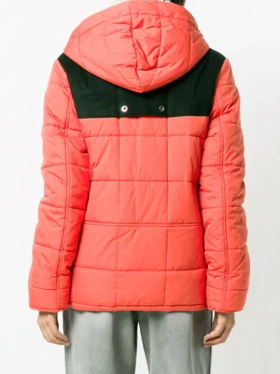 Shop Golden Goose Hooded Padded Jacket In Red