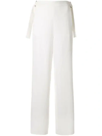 Shop Dion Lee Corrugated Pleat Trousers In White
