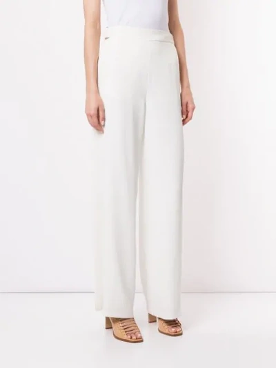 Shop Dion Lee Corrugated Pleat Trousers In White