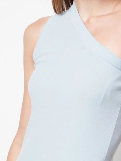 Shop Rosetta Getty One Shoulder Tank Dress In Blue