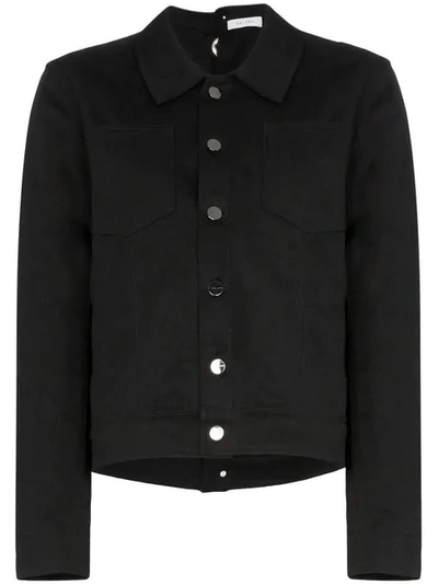 Shop Delada Deconstructed Eyelet Jacket In Black