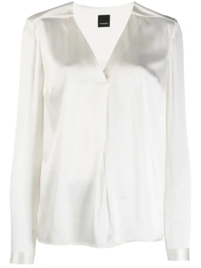 Shop Pinko Bluse Mit V-ausschnitt In White