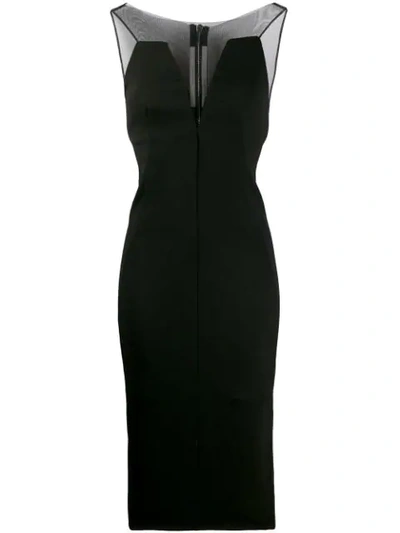 Shop Rick Owens Mesh-panelled Dress In Black