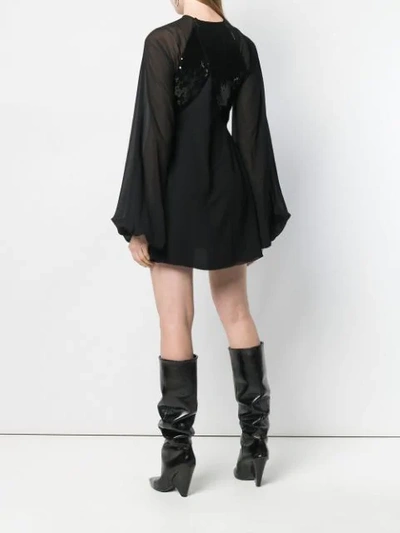 Shop Saint Laurent Sequin Embroidered Dress In Black
