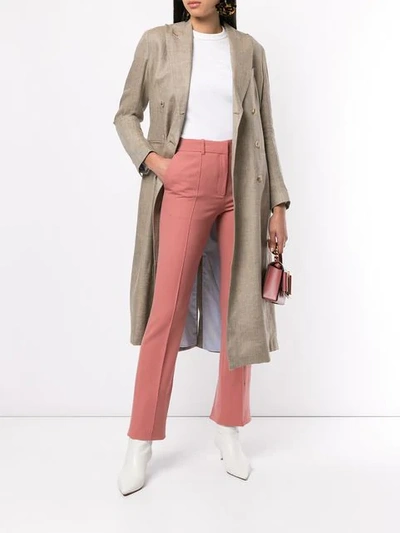 Shop Giuliva Heritage Collection Linen Trench Coat In Brown