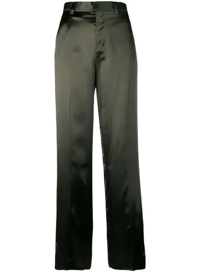 Shop Bottega Veneta Simple Trousers In Green