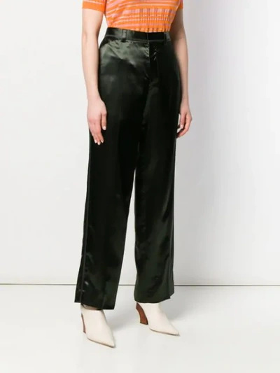 Shop Bottega Veneta Simple Trousers In Green