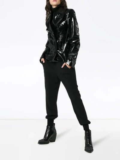 Shop Haider Ackermann Vinyl Blazer Jacket In Black