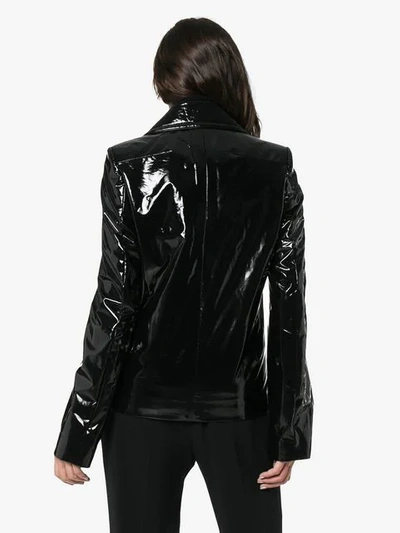 Shop Haider Ackermann Vinyl Blazer Jacket In Black