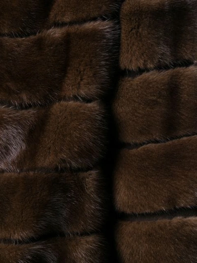 Shop Liska Fur Midi Coat In Brown