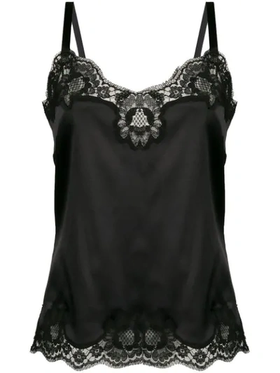 Shop Dolce & Gabbana Lace Trim Camisole In Black