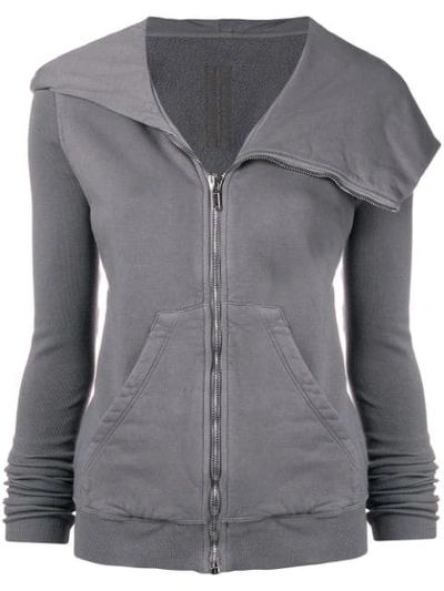 Shop Rick Owens Drkshdw Oversized Hood Zipped Jacket In Grey