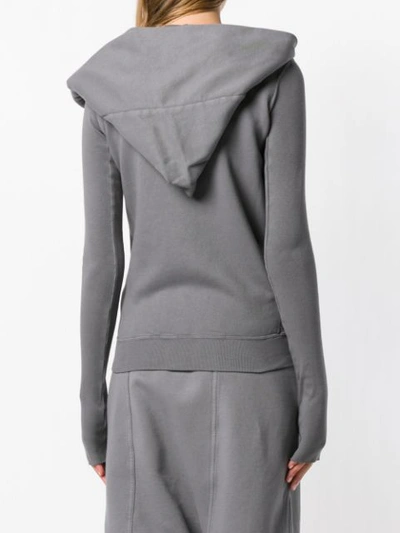 Shop Rick Owens Drkshdw Oversized Hood Zipped Jacket In Grey