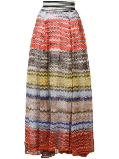 Shop Missoni Knitted Maxi Skirt - Multicolour