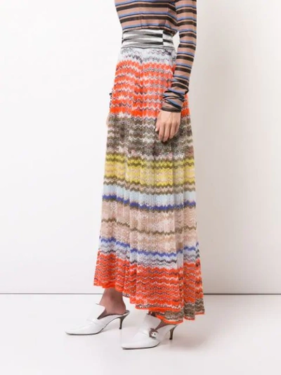Shop Missoni Knitted Maxi Skirt - Multicolour
