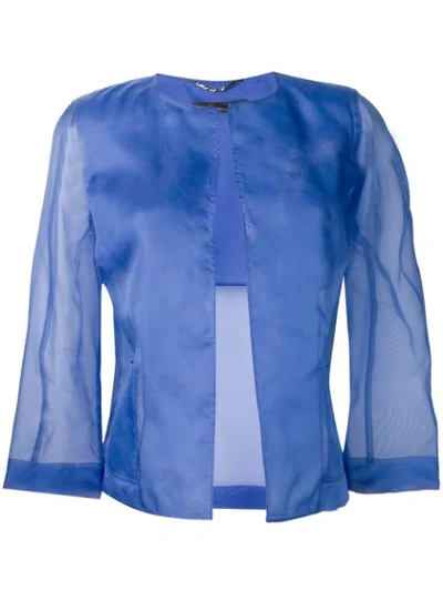 Shop Max Mara Sheer Jacket In Blue