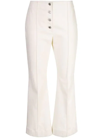 Shop Rosetta Getty Cropped Flare Jeans In White