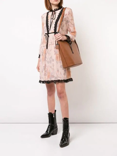 Shop Coach Rose Print Dress In Pink