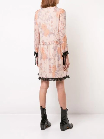 Shop Coach Rose Print Dress In Pink