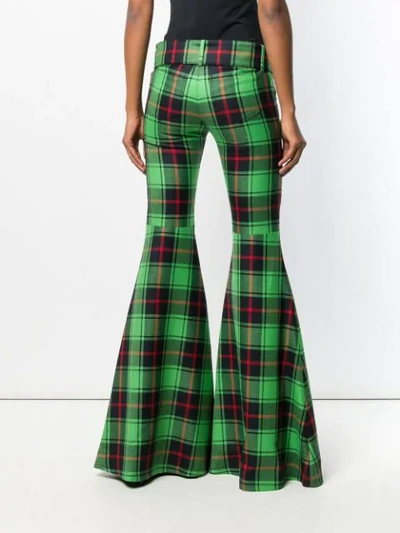 Shop Marco De Vincenzo Checked Flared Trousers - Green