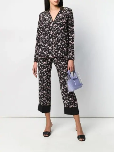 Shop N°21 Floral Print Pyjama Shirt In Black