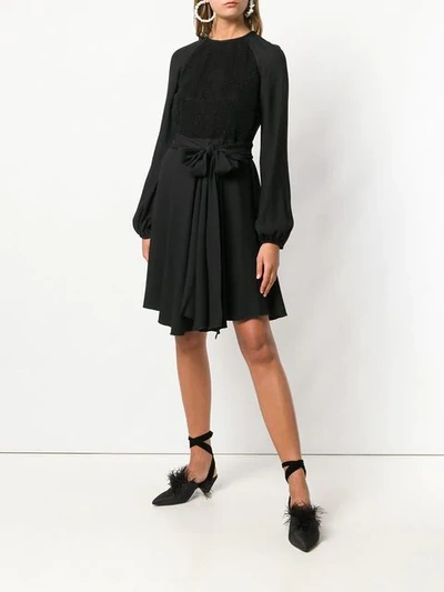 Shop Giambattista Valli Flowy Mini Dress In Black