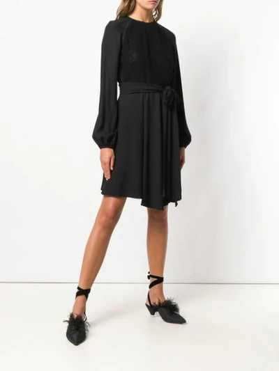 Shop Giambattista Valli Flowy Mini Dress In Black