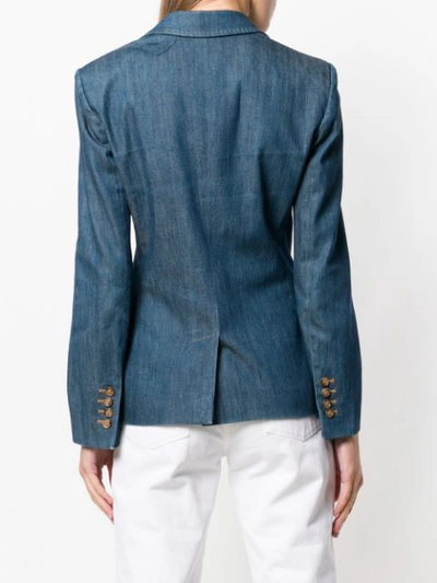 Pre-owned Dolce & Gabbana 2000's Fitted Denim Blazer In Blue