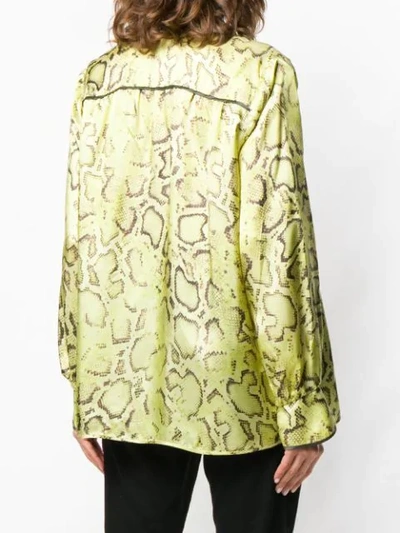 Shop Pinko Snake Print Shirt In Yellow