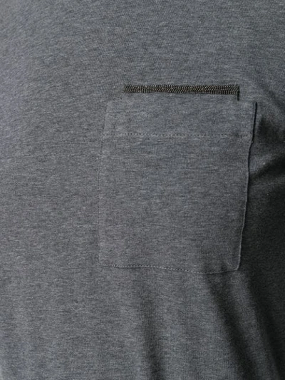 Shop Brunello Cucinelli Chest Pocket Top In Grey