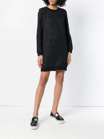 Shop Love Moschino Logo Sweatshirt Dress - Black