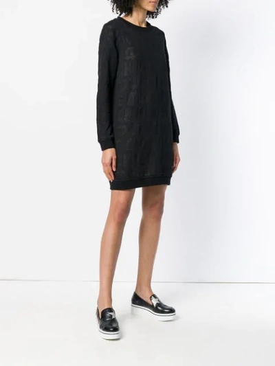 Shop Love Moschino Logo Sweatshirt Dress - Black