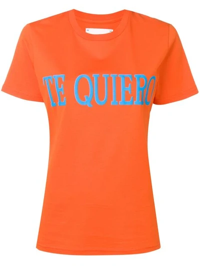 Shop Alberta Ferretti Slogan T-shirt In Orange
