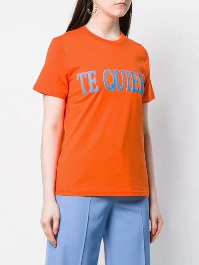 Shop Alberta Ferretti Slogan T-shirt In Orange