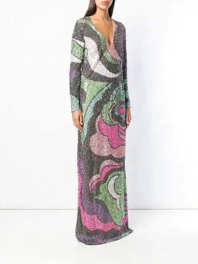 EMILIO PUCCI MULTI-STONE EMBELLISHED GOWN - 多色
