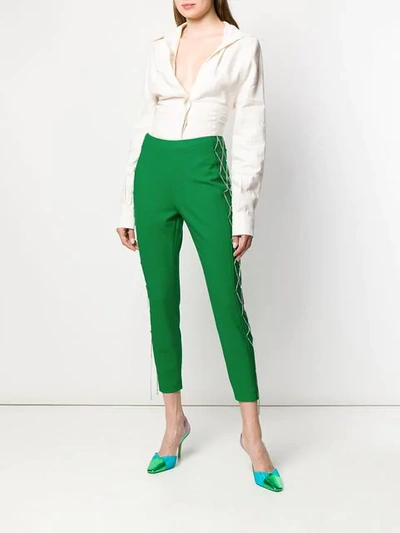 Shop Area Cropped Skinny Trousers In Green