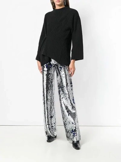 Shop Act N°1 Sequinned Trousers In Metallic