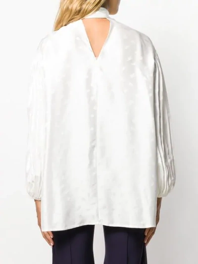 Shop Chloé Billowing Bow-neck Blouse In White