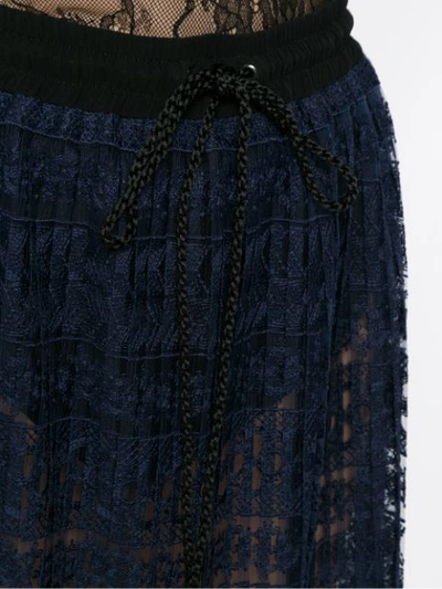 Shop À La Garçonne Lace Midi Skirt In Blue