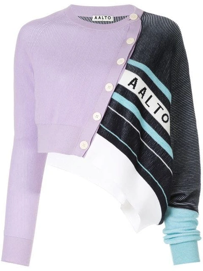 Shop Aalto Cropped Knit Sweater In 556 Multicolor Stripe