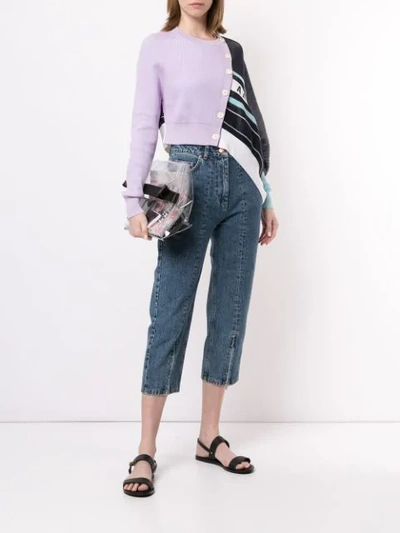 Shop Aalto Cropped Knit Sweater In 556 Multicolor Stripe