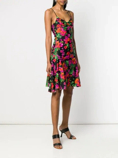 Shop Amen Floral Print Dress - Black