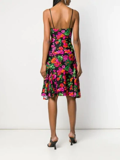 Shop Amen Floral Print Dress - Black