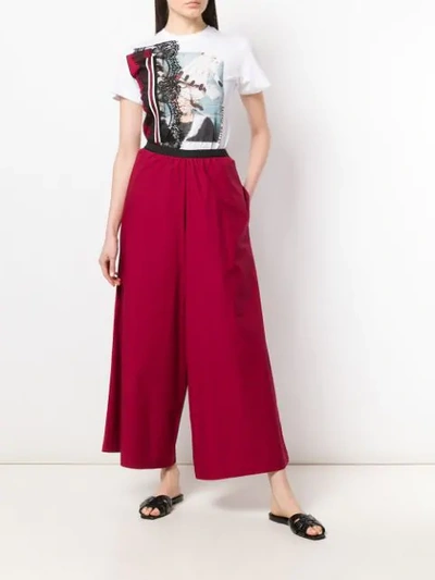 Shop Antonio Marras Wide-leg Flared Trousers In Red