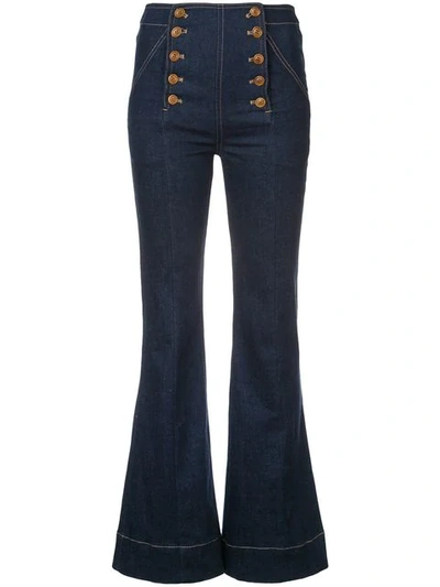 Shop Ulla Johnson Flared Jeans In Blue