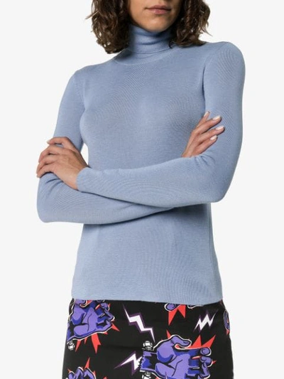 Shop Prada Turtleneck Knitted Jumper In Nube